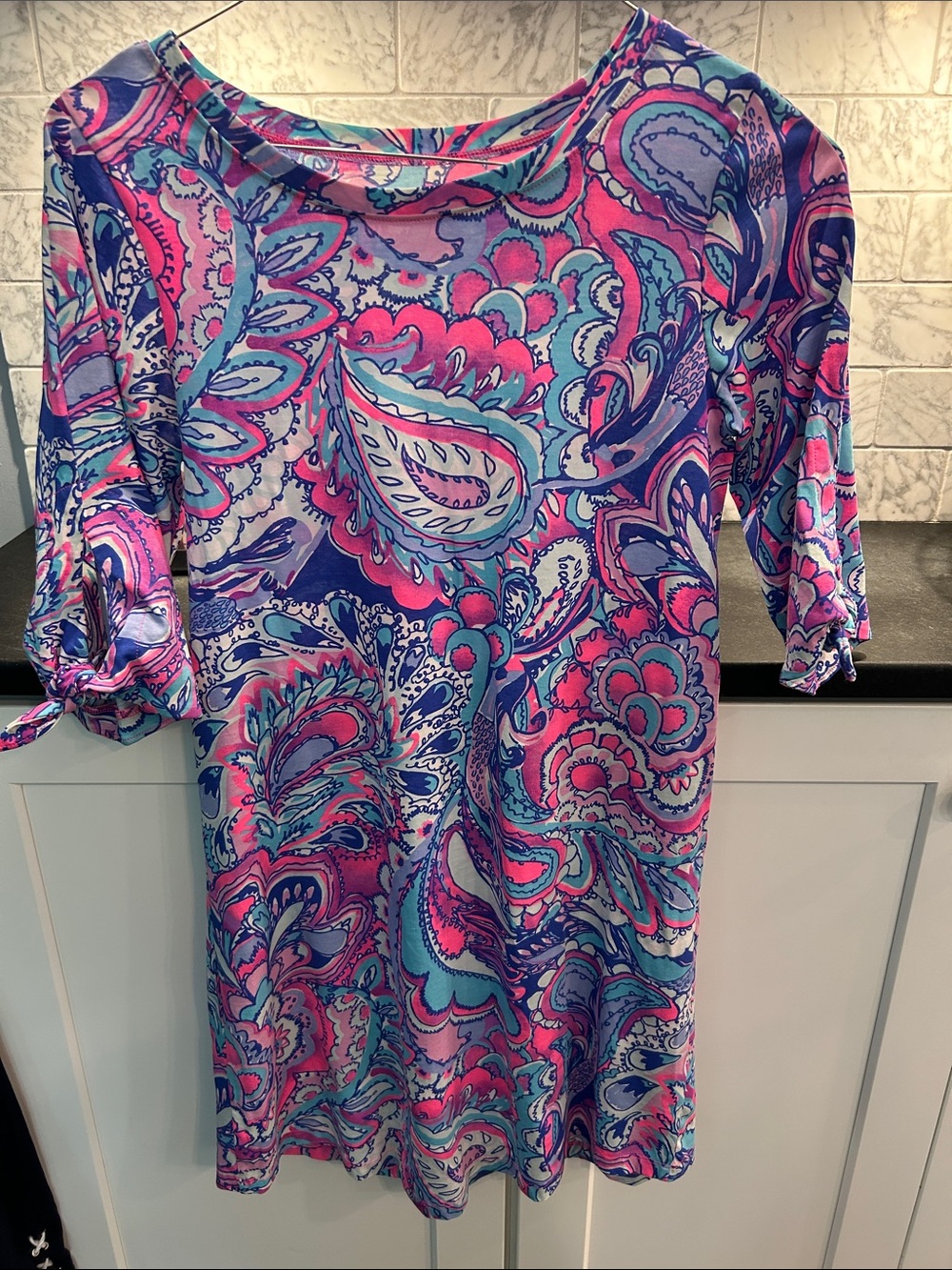 Lilly Pulitzer Multicolor Paisley Midi Dress in Pink and Blue
